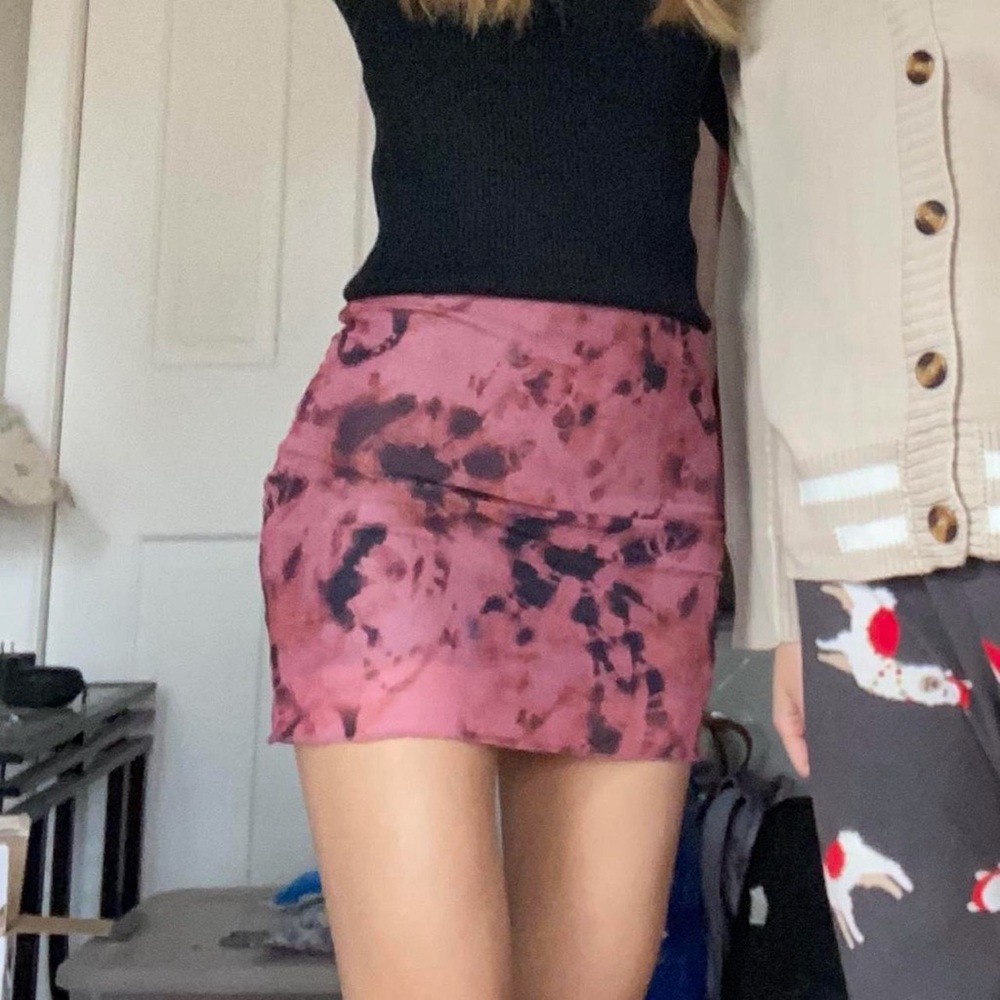 Pink Tie-Dye Mini Skirt